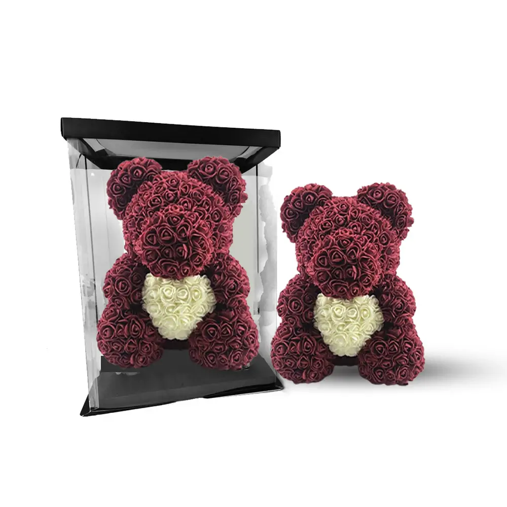 Burgundy Rose Bear