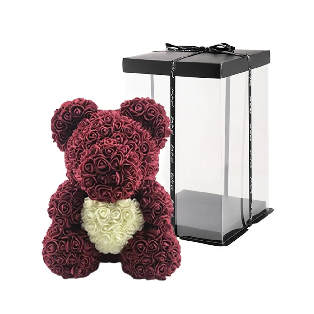 Burgundy Rose Bear