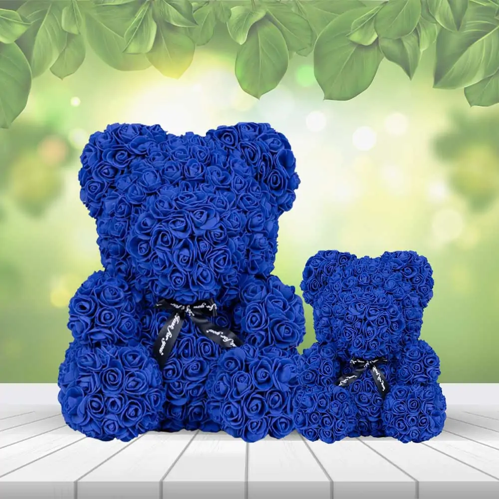Royal Blue Rose Bear
