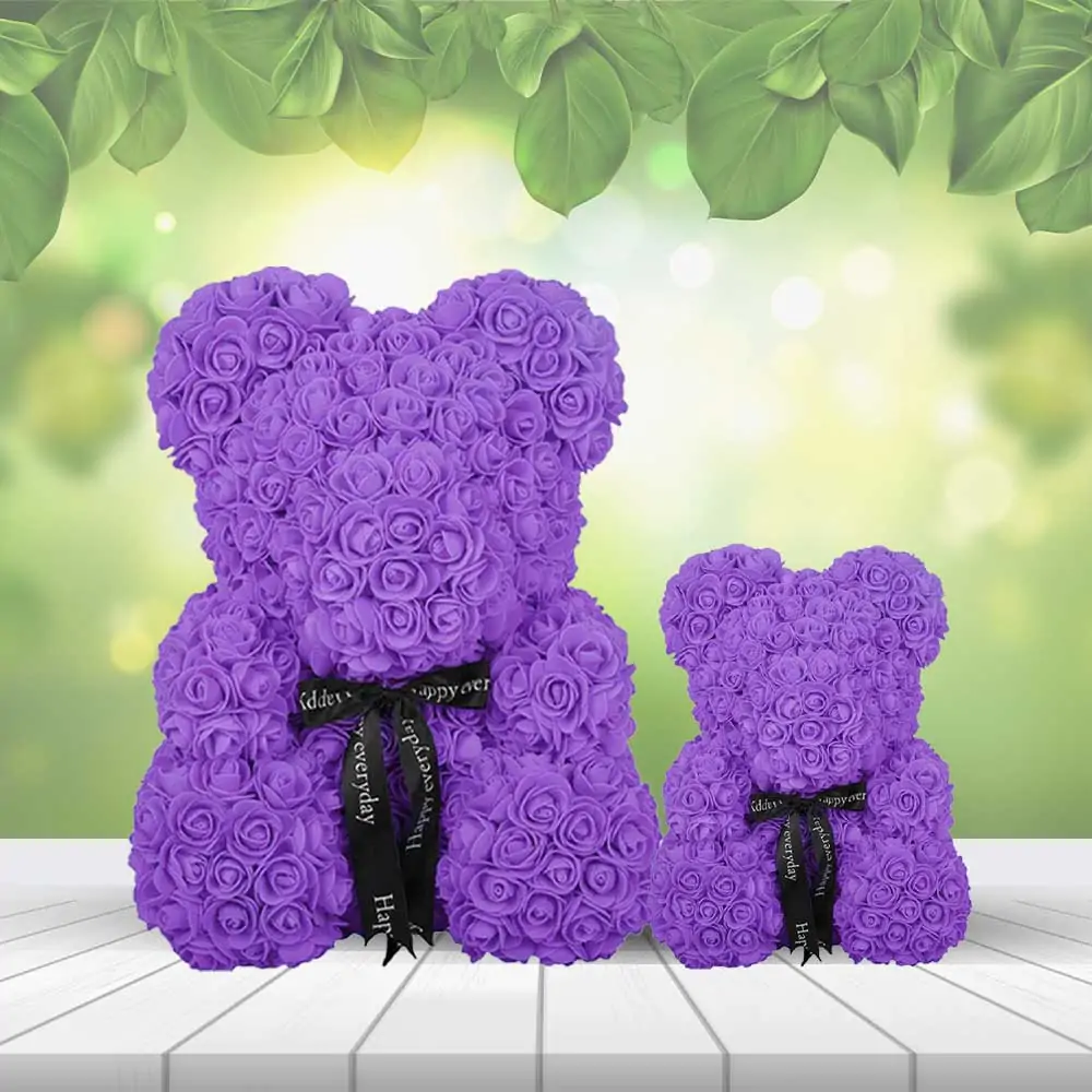 purple rose bear