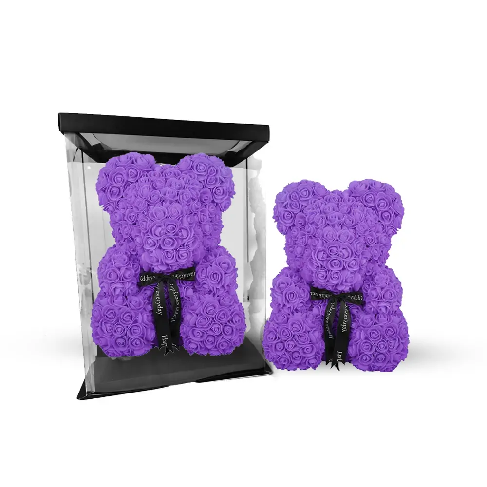 purple rose bear