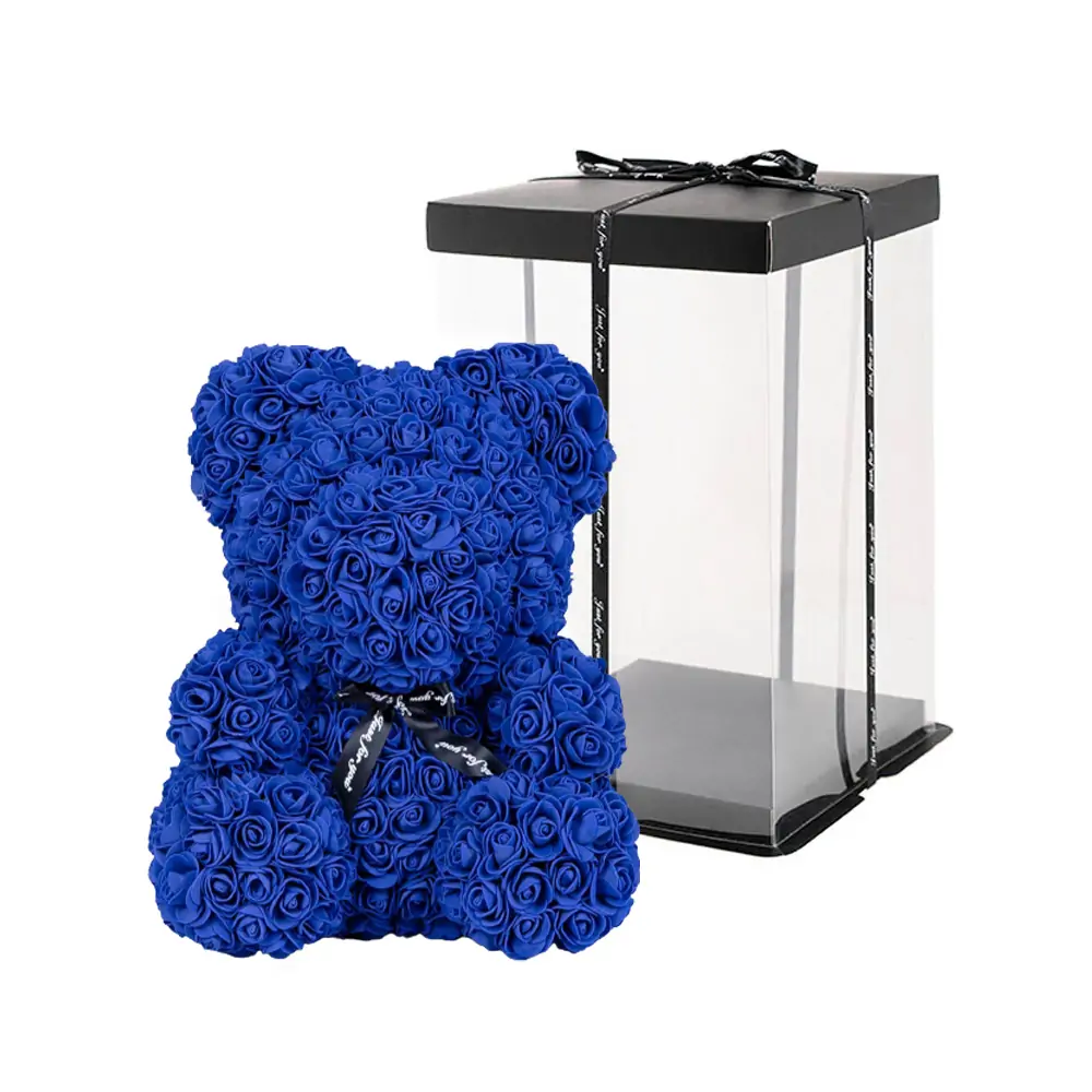 Royal Blue Rose Bear