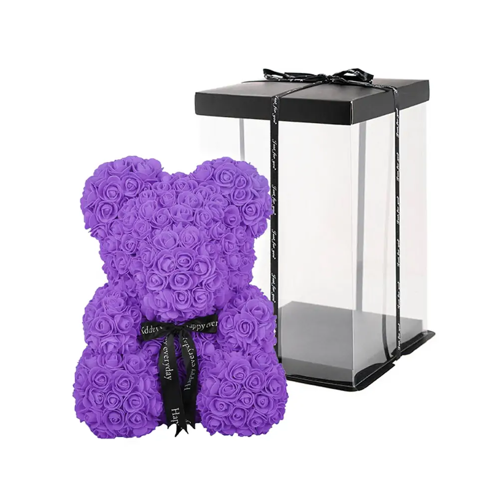 purple rose bear